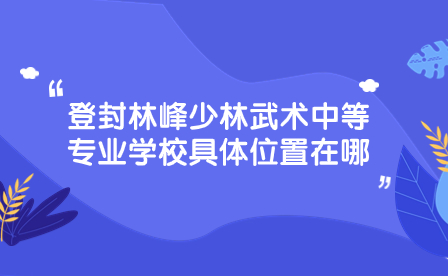 登封林峰少林武術中等專業(yè)學校具體位置在哪