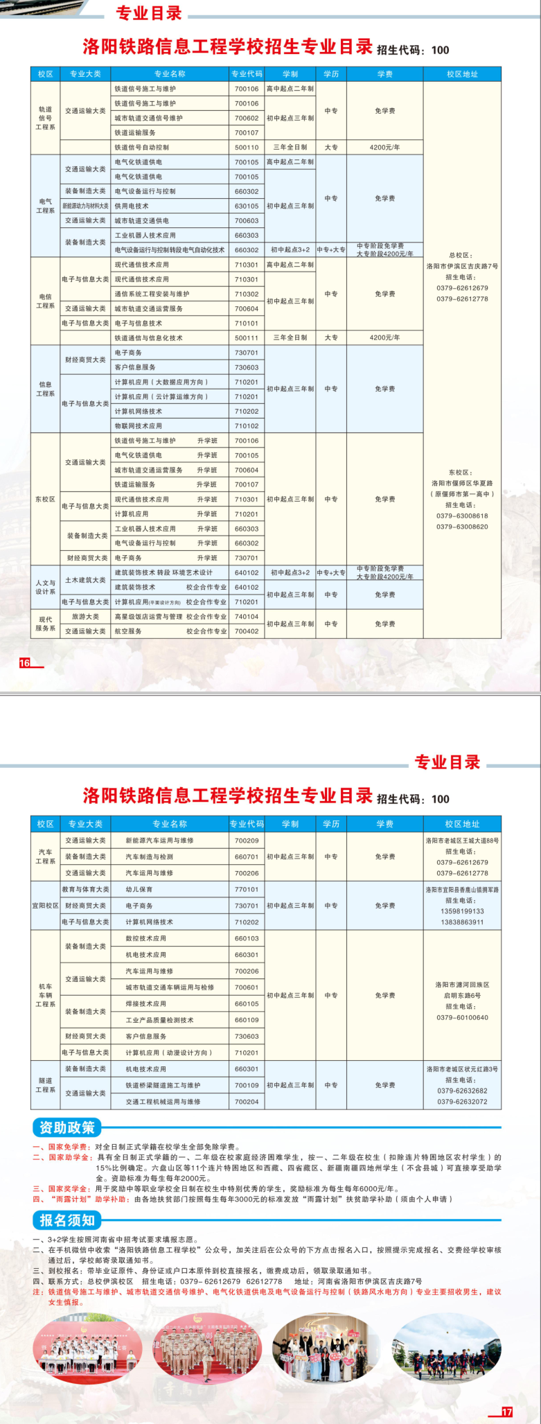 洛陽鐵路信息工程學(xué)校2022年招生計劃